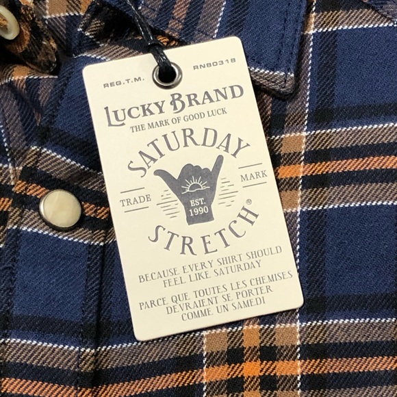 Men’s Lucky Brand Plaid Saturday Stretch Shirt XL - Picture 5 of 8